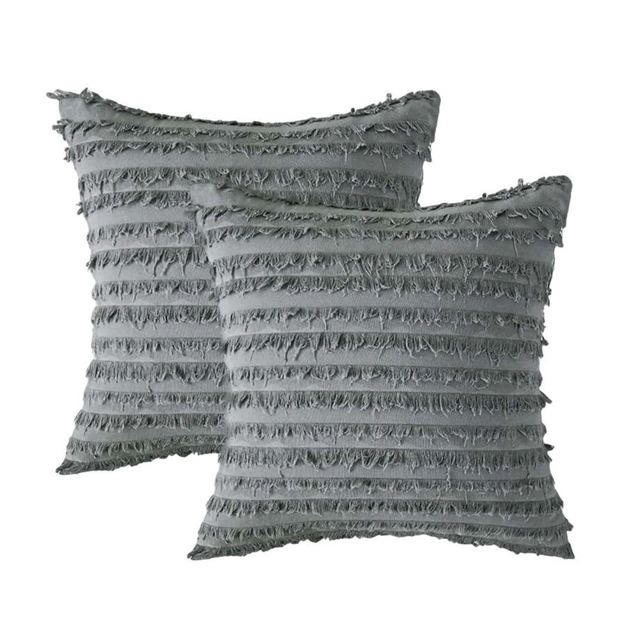2 Decorative Boho Throw Pillow Cover Striped Pattern